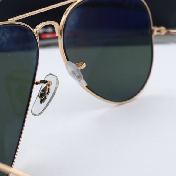 New Ray-Ban Sunglasses RB3025 Aviator Classic Gold Polarized Green Lens 58mm - Picture 5 of 5